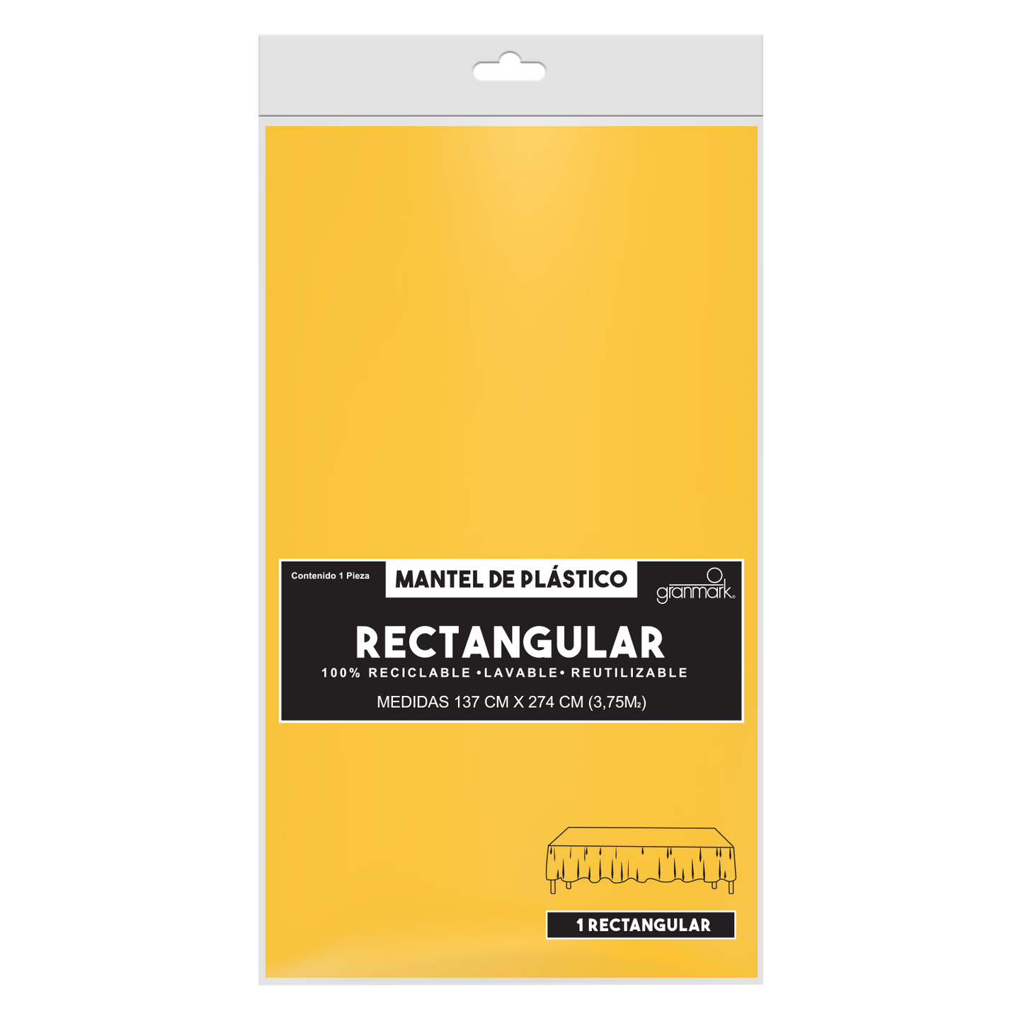 Mantel Rectangular Amarillo Brillante