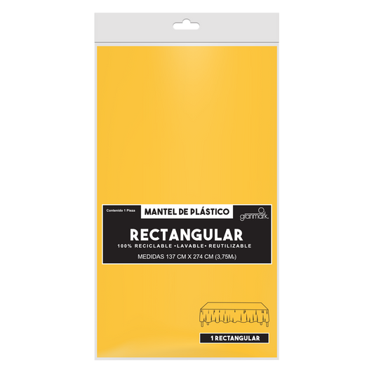 Mantel Rectangular Amarillo Brillante