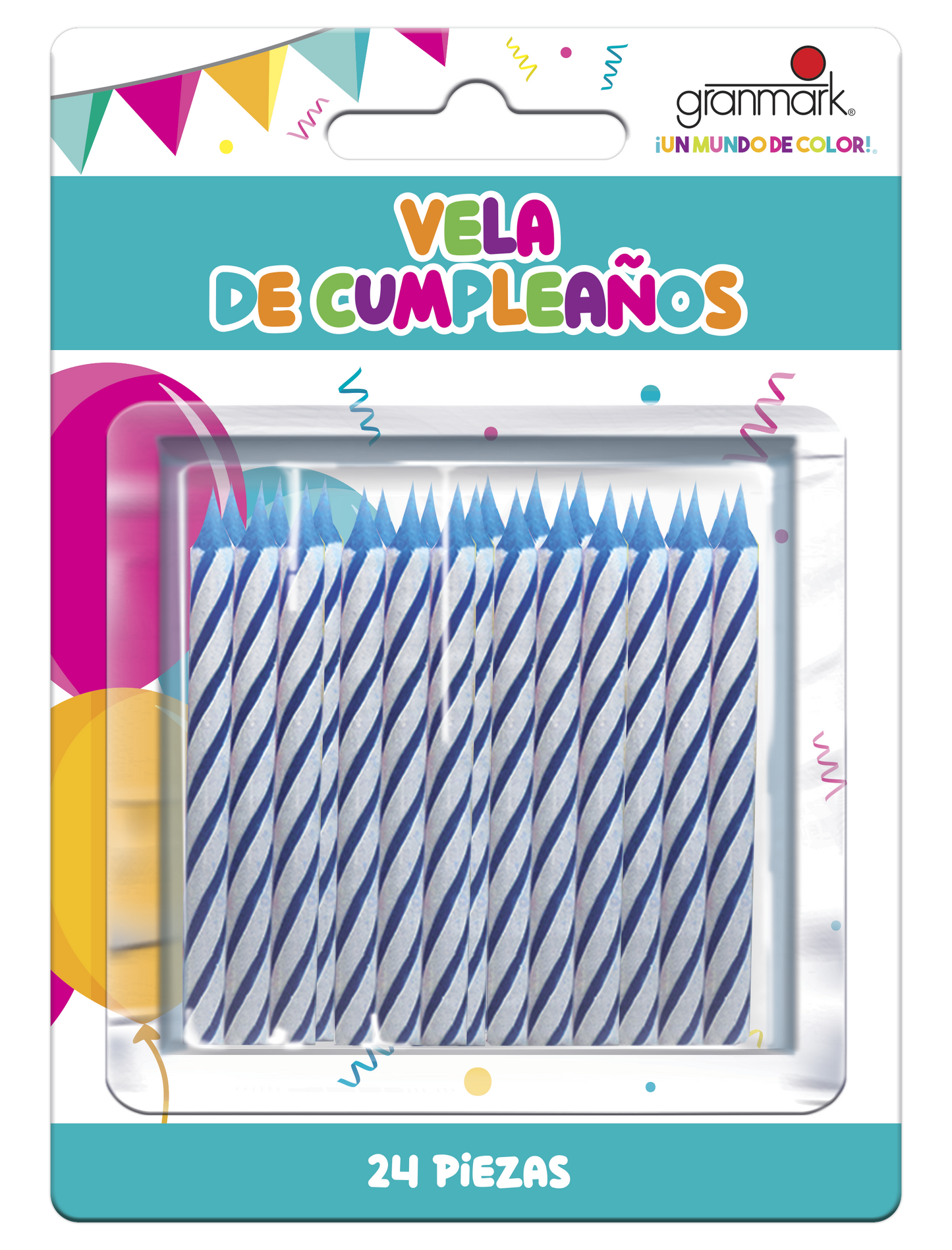 Vela Espiral Caramelo Azul