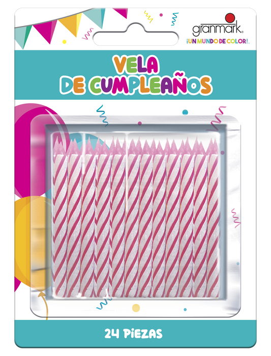 Vela Espiral Caramelo Rosa