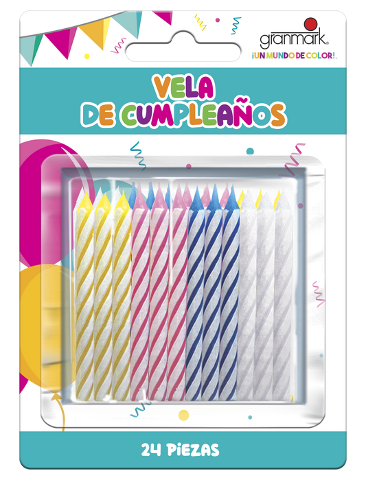 Vela Espiral Colores Surtidos